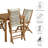 Vienna 5-Piece Outdoor Patio Teak Wood Dining Set With Rope Folding Chairs In Natural-105239707