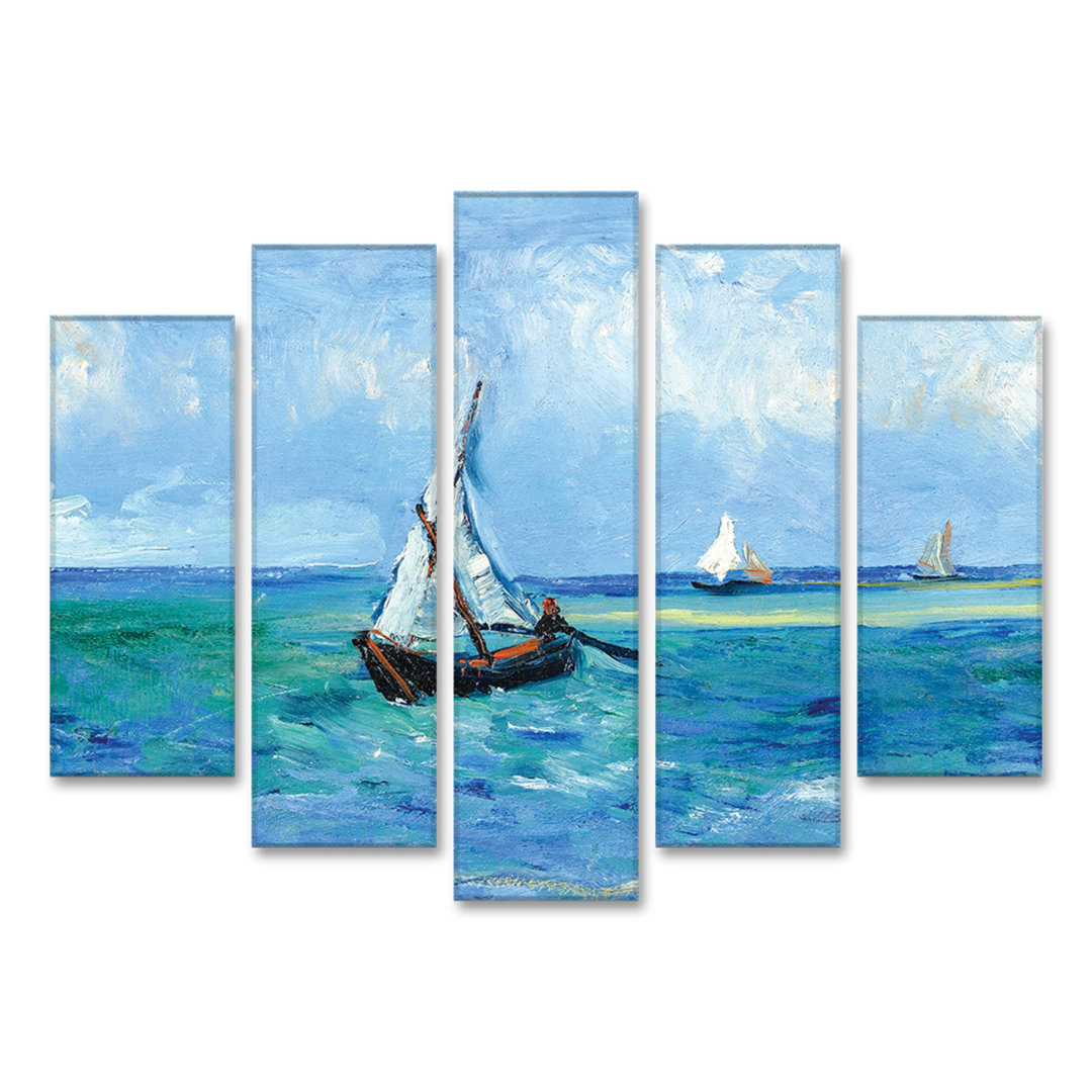 5-tlg. Kunstdruck-Set Das Meer in Les Saintes Maries von Vincent Van Gogh