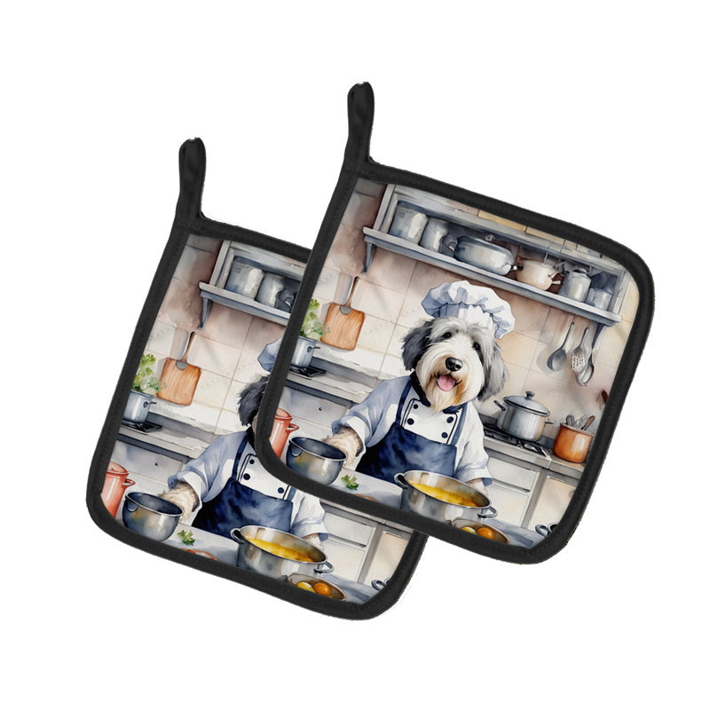 Ensemble de poignées en polyester Caroline's Treasures The Dog Chef