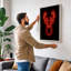 Neon Deer Modern - Wrapped Canvas-450936416-450936730