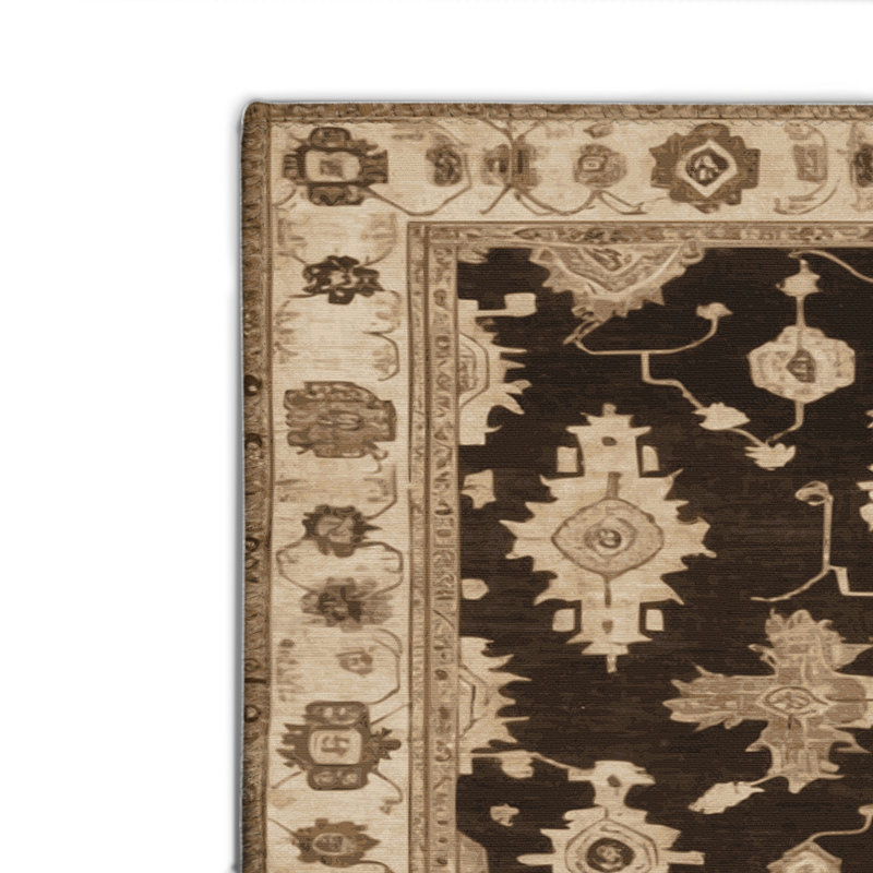 Tapis intérieur et extérieur brun Overdyed