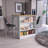 Kitchen Island Table, Two Legs, Three Side Shelves-2040281218