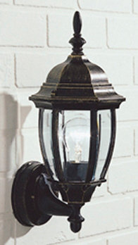 Lundberg Outdoor Wall Lantern, Black / Gold