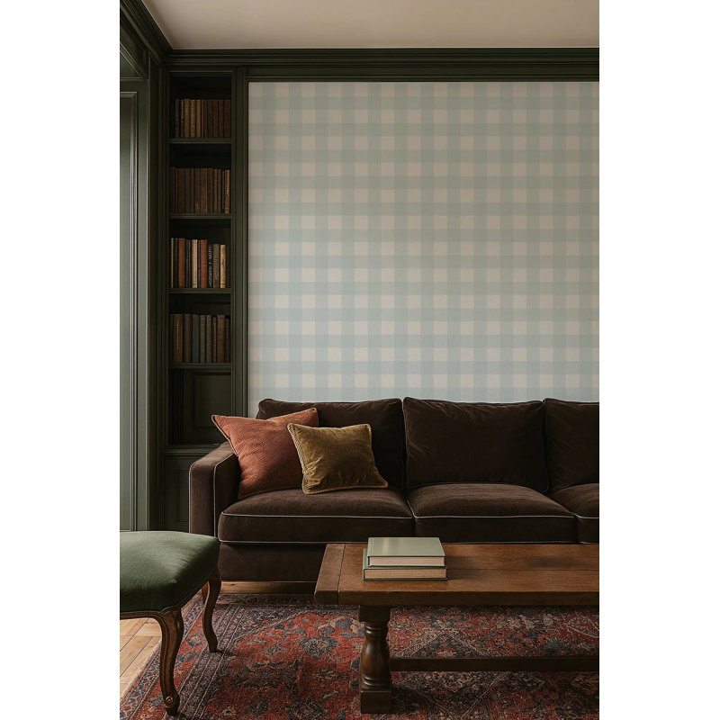 Washed Gingham, Bluebird, Premium Paper