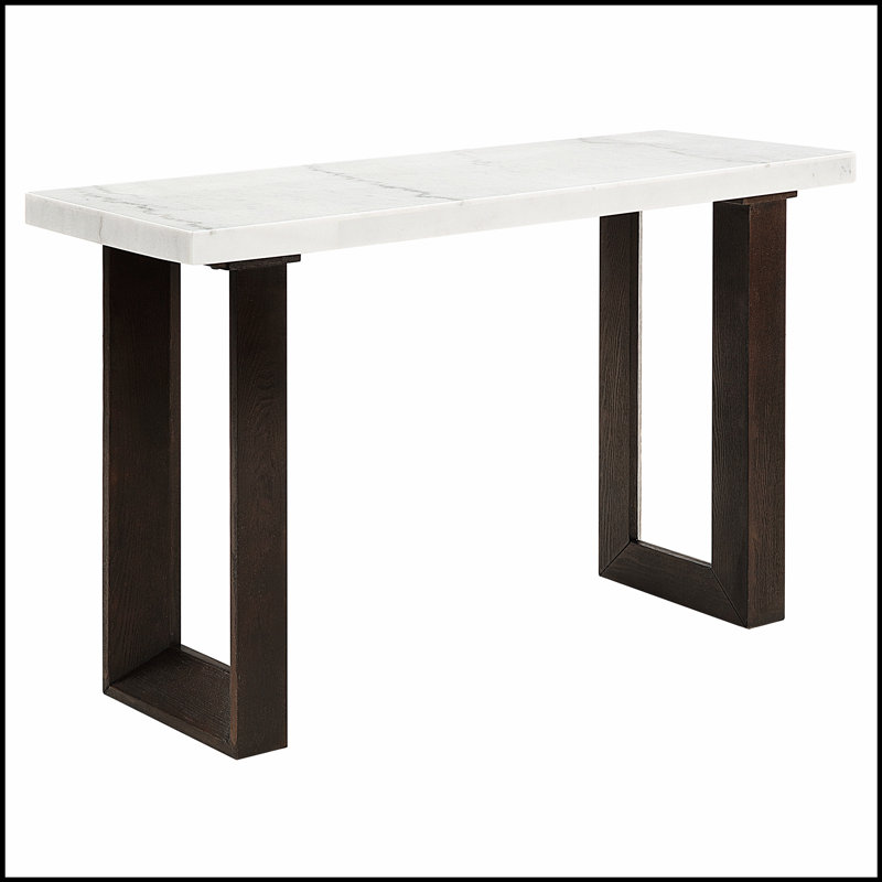 Durable et élégant pour les décors modernes Edwyn, plateau en marbre naturel et table à finition espresso
