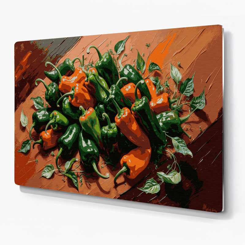 Légumes, piment, art mural brun Serrano, H 11 po x l 14 po