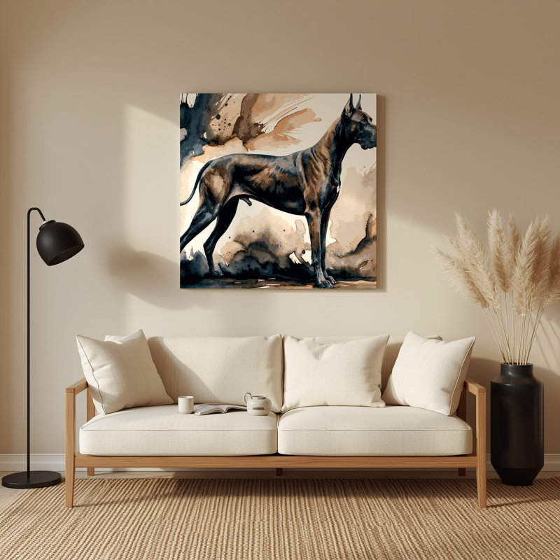 «Dogs Dane», art mural en métal beige, H 8 po x l 8 po