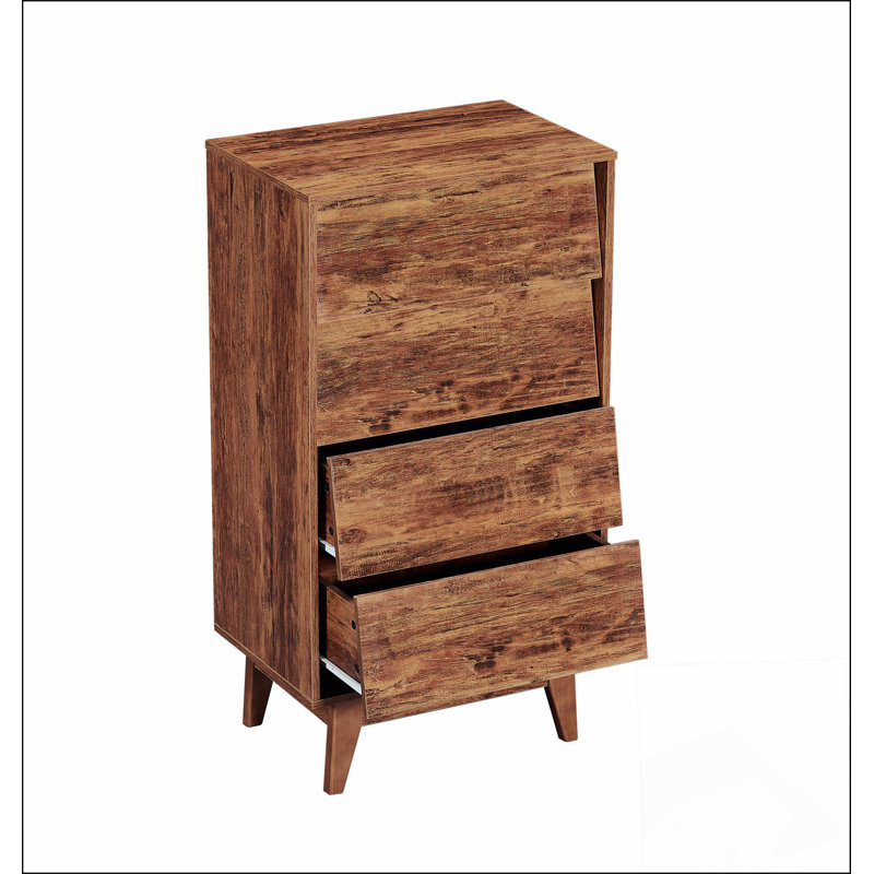 Commode double à 4 tiroirs de style rétro avec design biseauté pour un rangement spacieux et une esthétique élégante dans les chambres et les salles de jeux
