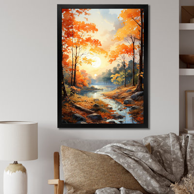 «Maple Trees Golden Canopy I», art mural sur toile florale