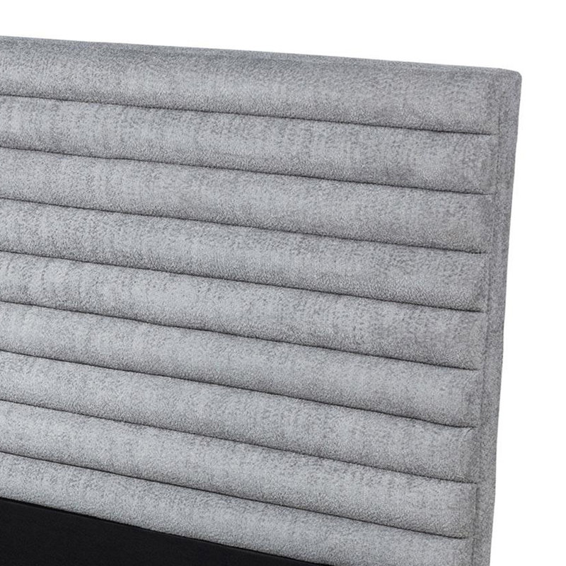 Lit tapissier gris 58 po Boucle, Très grand