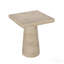 20" X 20" X 24" Cream Square Side Table - With Pedestal Base