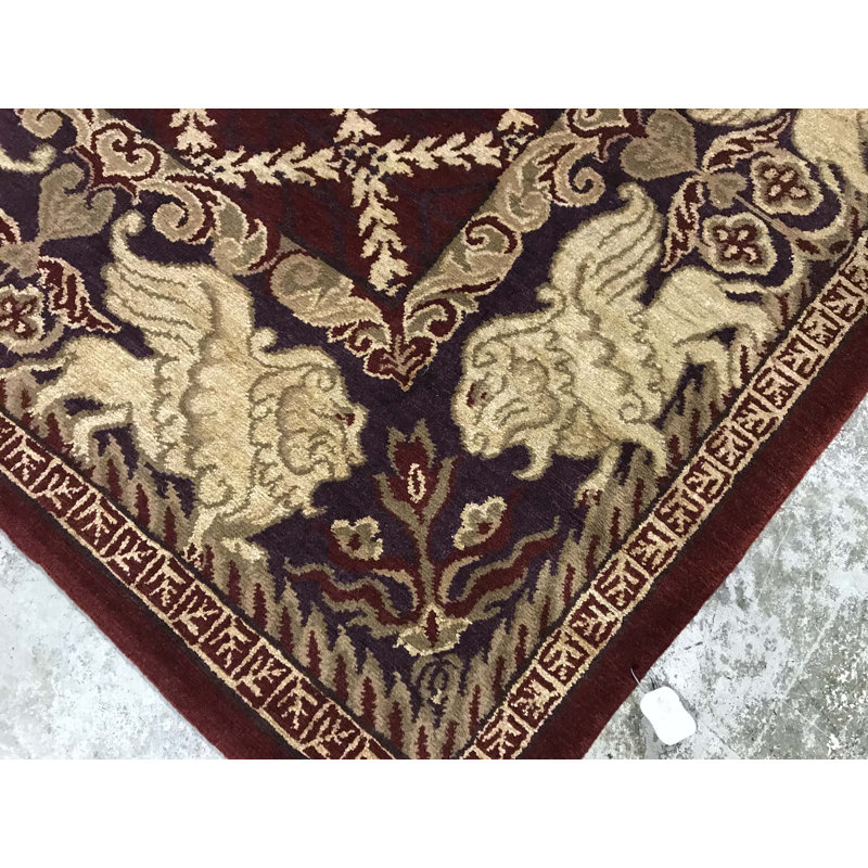 Tapis rouge noué à la main de haute qualité