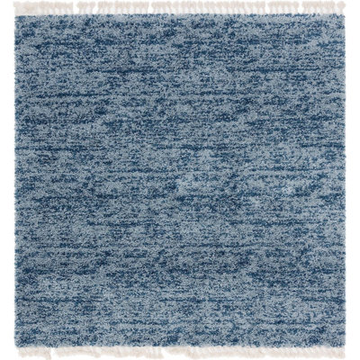 Tapis bleu à rayures Mitzy