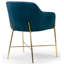 Chaise avec accoudoirs en velours bleu Vergas