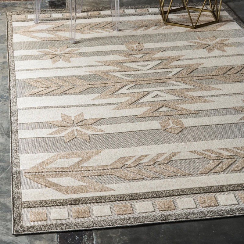Tapis intérieur / extérieur El Reno, Rectangle 2 pi x 3 pi 1 po