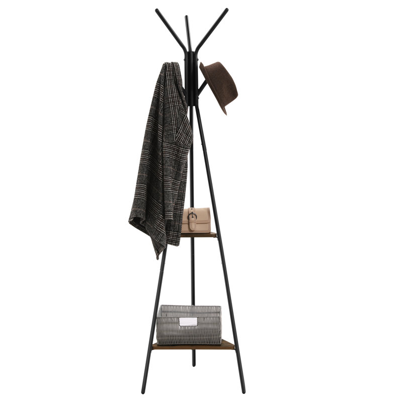 Abingd Freestanding 2 - Hook Coat Rack, Black