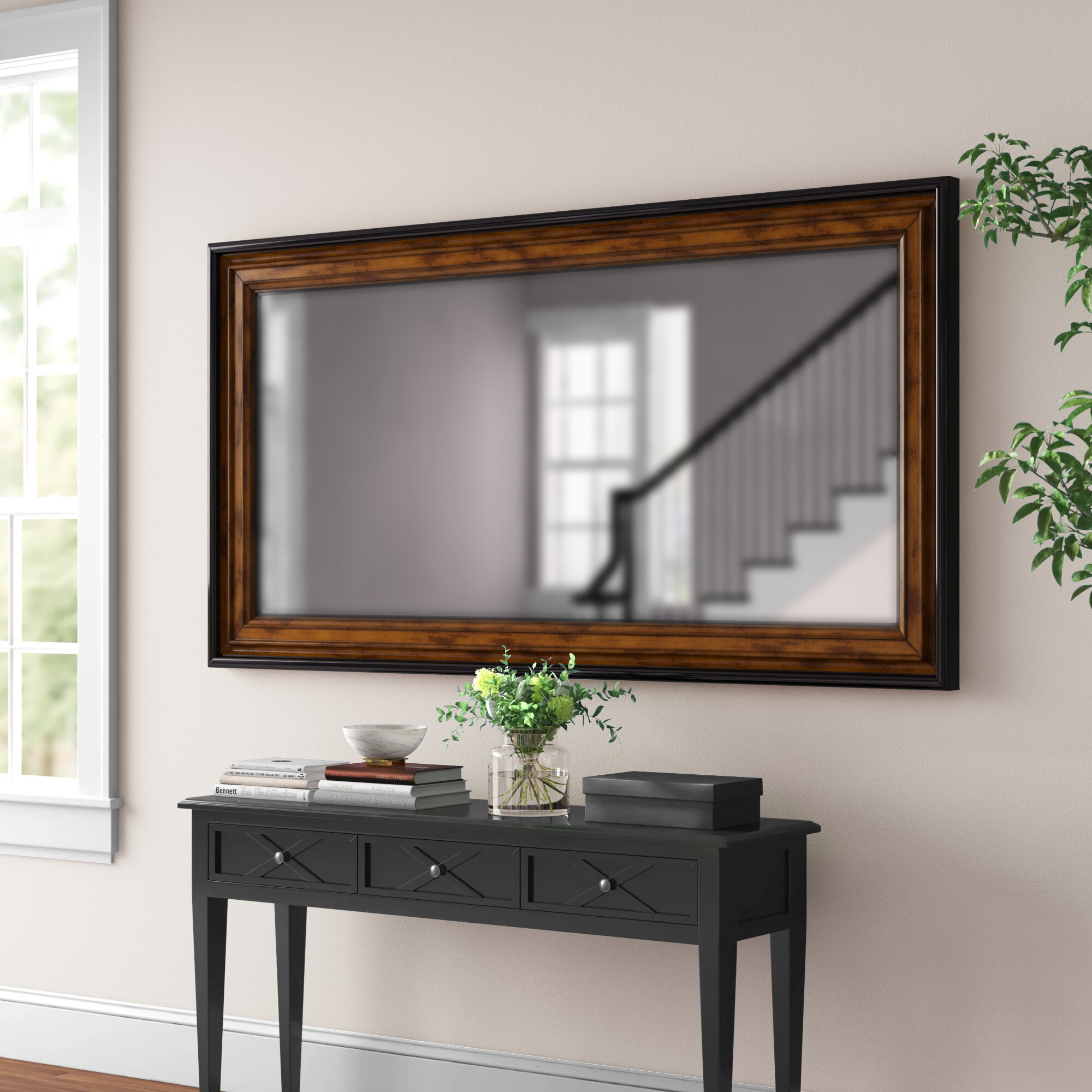 Lark Manor Hedden Rectangle Wood Wall Mirror  Reviews Wayfair