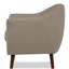 Chaise d'appoint rembourrée en tissu beige avec pieds en bois massif capitonnés