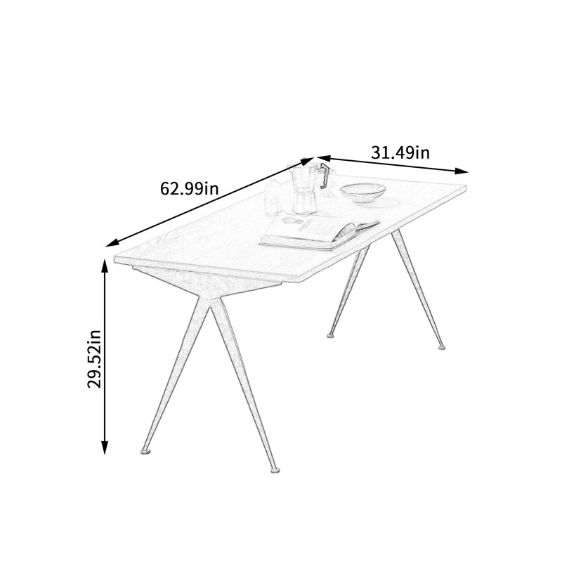 Practical And Creative Design Navy Blue Leg Desk, 29.52" H x 62.99" W x 31.49" D