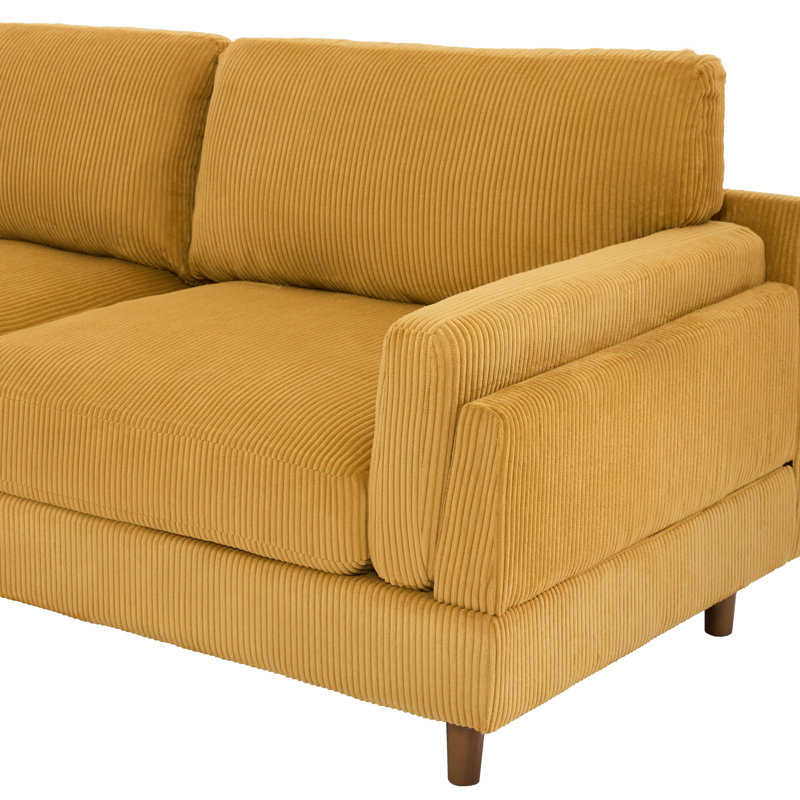 Vontavious 90.3'' Corduroy Sofa, Orange Corduroy