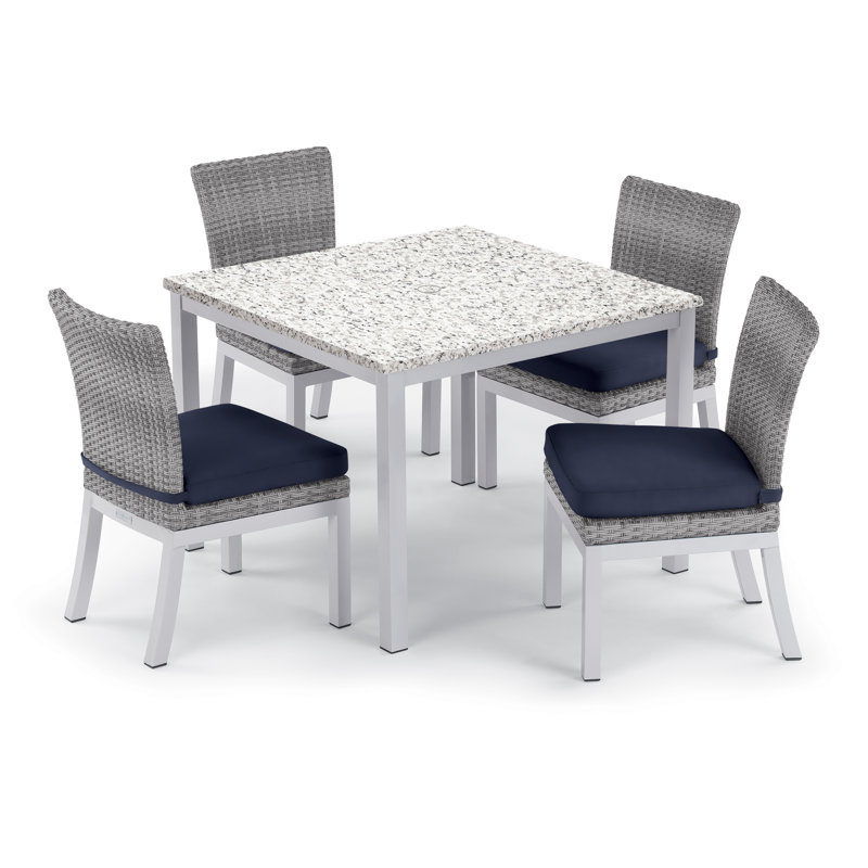 Argento Outdoor Dining Side Chair, Midnight Blue