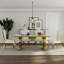 Ensemble de table de salle à manger luxueux et doré avec chaises en velours-2092906446-2092906447