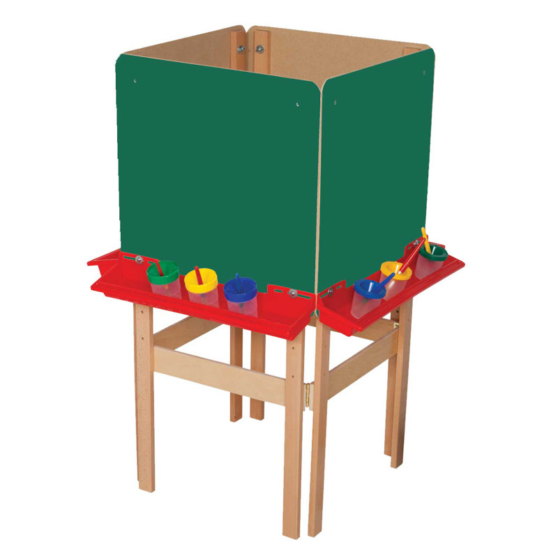 Four-Sided Adjustable Plywood Easel with Chalkboard Surface
