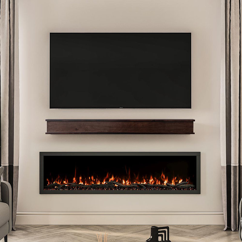 Muirwood Maple Wood Fireplace Mantel Shelf Elegant Transitional Design with Symmetrical Top, Clear Polyurethane, 48
