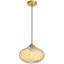 Luminaire suspendu à 1 lumière pour îlot de cuisine doré avec abat-jour en verre ambré 11 po-2069308358
