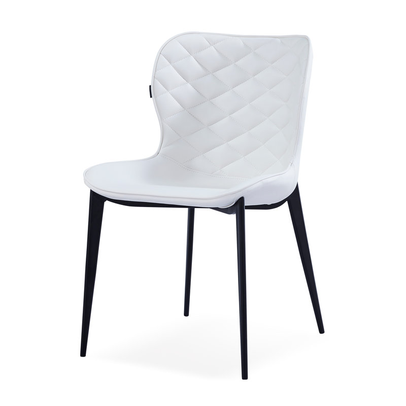 Chaise d'appoint rembourrée Stacia, Blanc, Noir