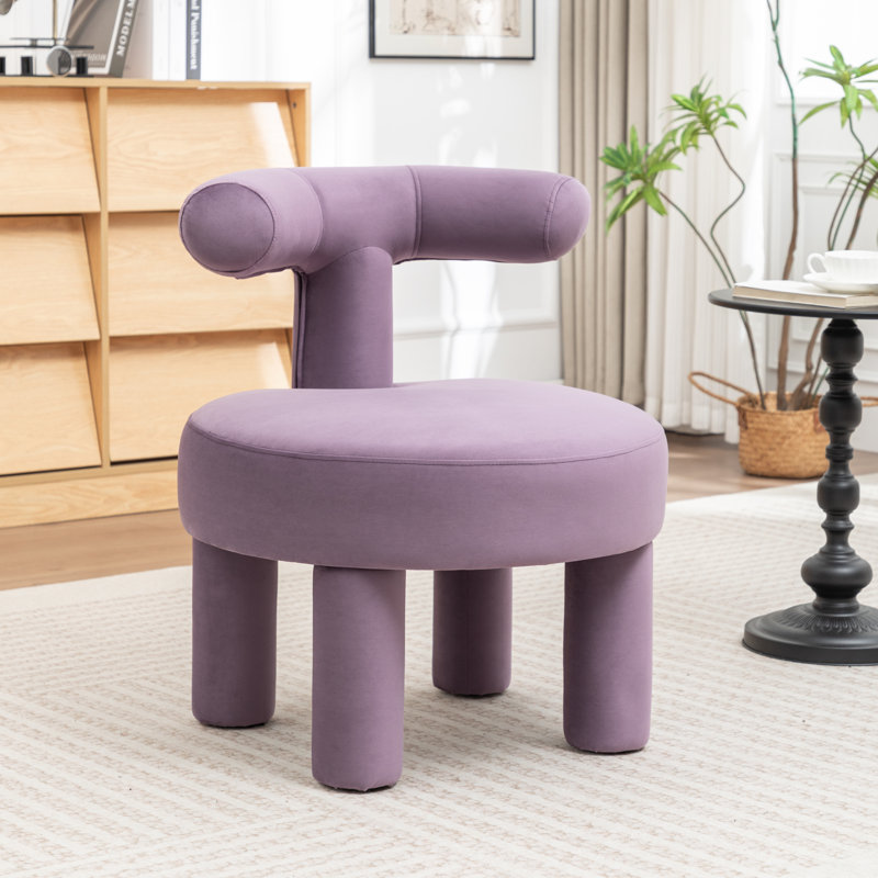 Fauteuil demi-tonneau en velours Bula, Mauve
