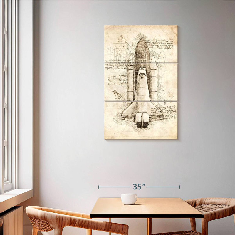 Oberle Space Shuttle Blueprint, 57" H x 36" W