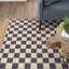 Tapis à carreaux en laine / jute à carreaux Connie-1303442426