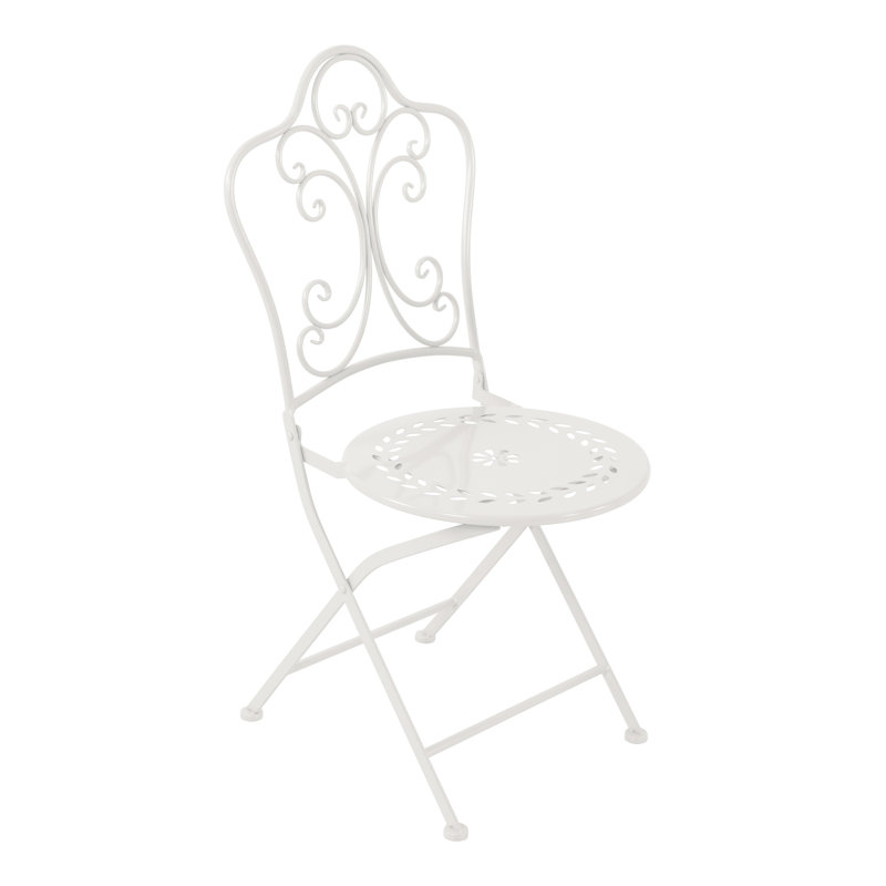 Suzanne 2 - Person Metal Patio Dining Set with Round Table, White