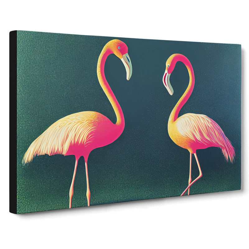 Splendorous Flamingos - Wrapped Canvas, 35cm H x 50cm W