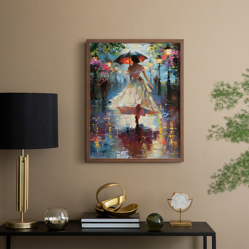 «WOMEN Series DCCDX», reproduction encadrée - bois massif, 11" H x 9" W, Noyer