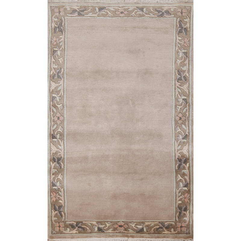 Tapis oriental en laine népalais noué à la main 3 pi x 4 pi 11 po