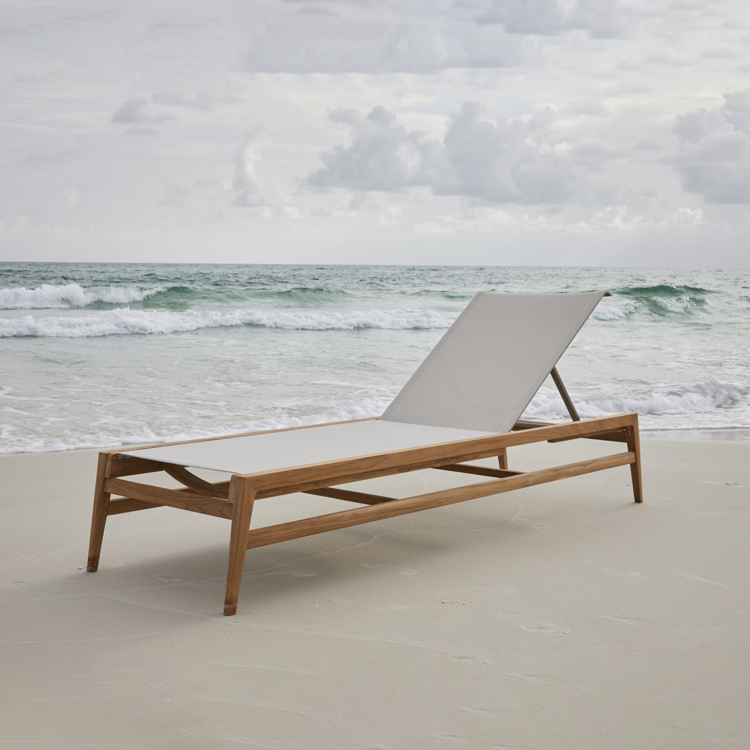 Coast Teak Sling Outdoor Chaise Lounge Summer Classics Frame Color/Sling 