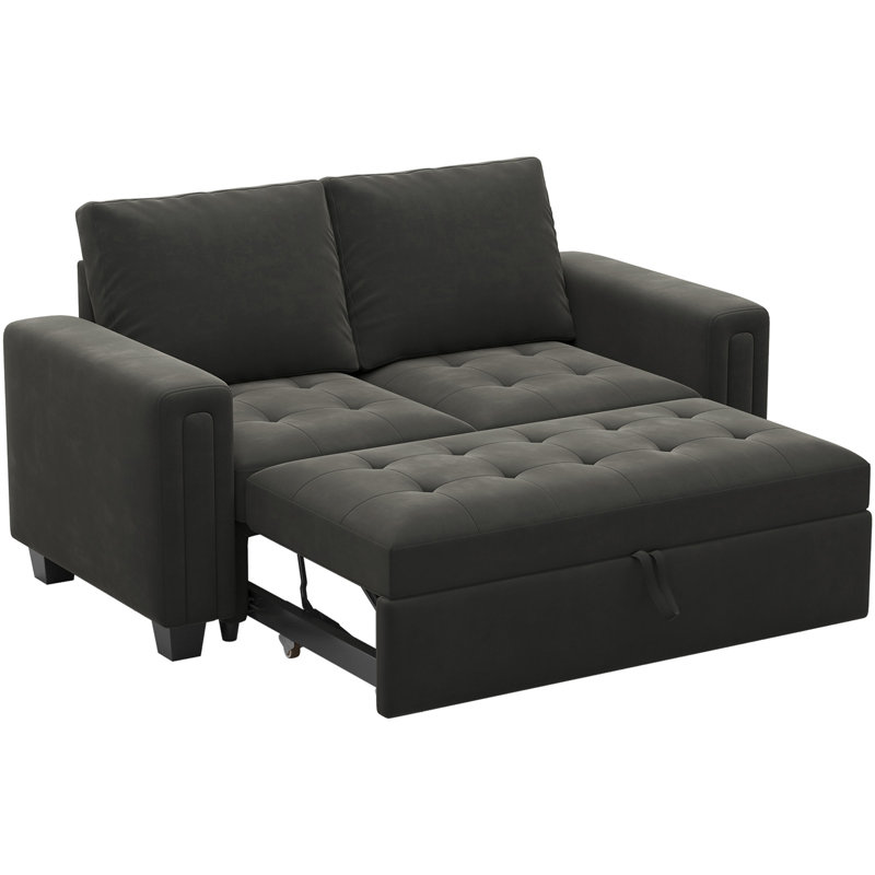 Canapé-lit modulaire en velours avec canapé-lit escamotable Shavera, Velours gris velours