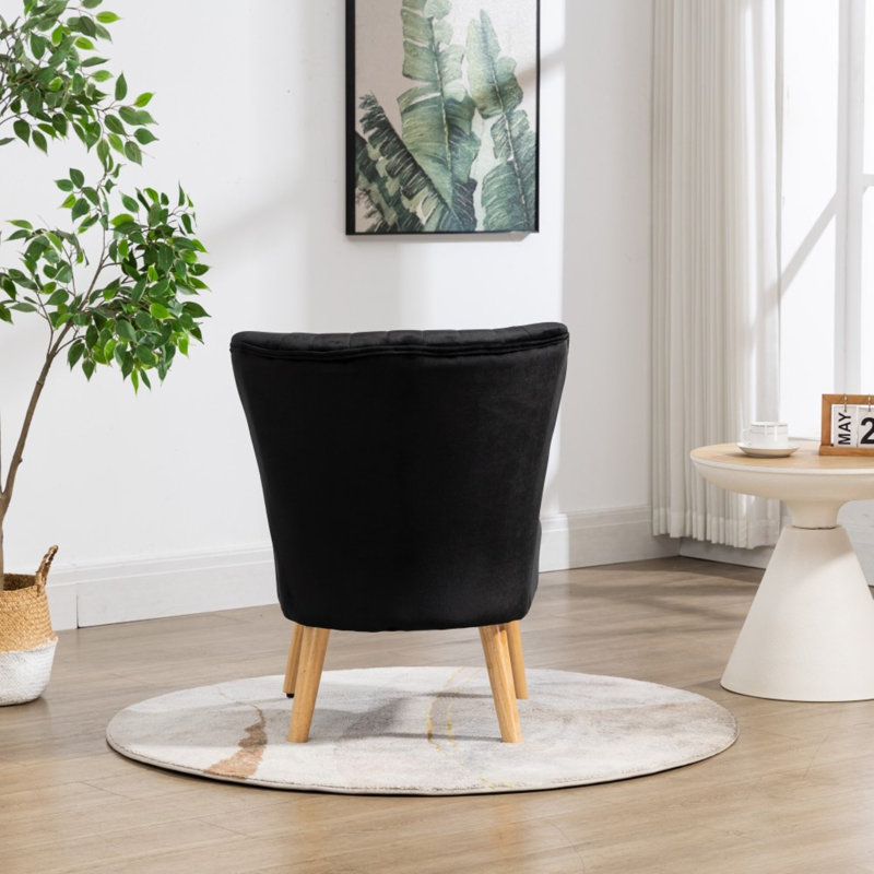 Altalune Velvet Accent Chair, Black