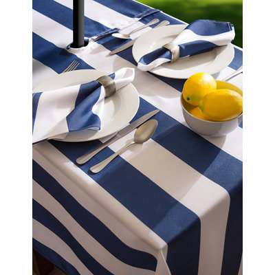 Risa Striped Polyester Round Tablecloth