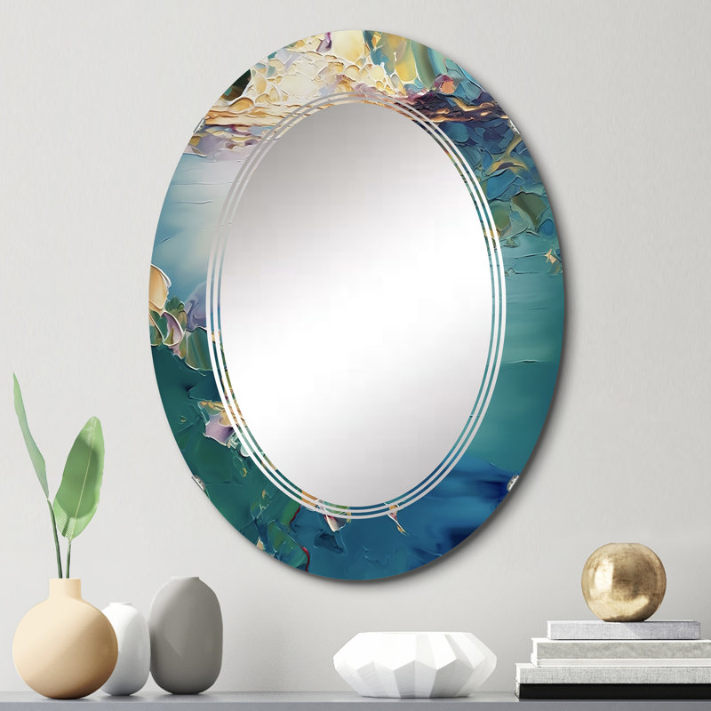 Aspendos - Miroir mural moderne ovale, 30 po x 20 po