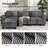 124" Modular Sectional Sofa, Oversized U Shaped Couches With Ottomans, 5-seater Deep Seat Sofa With Throw Pillow-1105150965