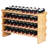 36 Bottle Stackable Modular Wine Rack Bamboo Wood Display Shelf 4-Tier