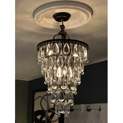 Luminaire suspendu en cristal 4 lumières Tiffany