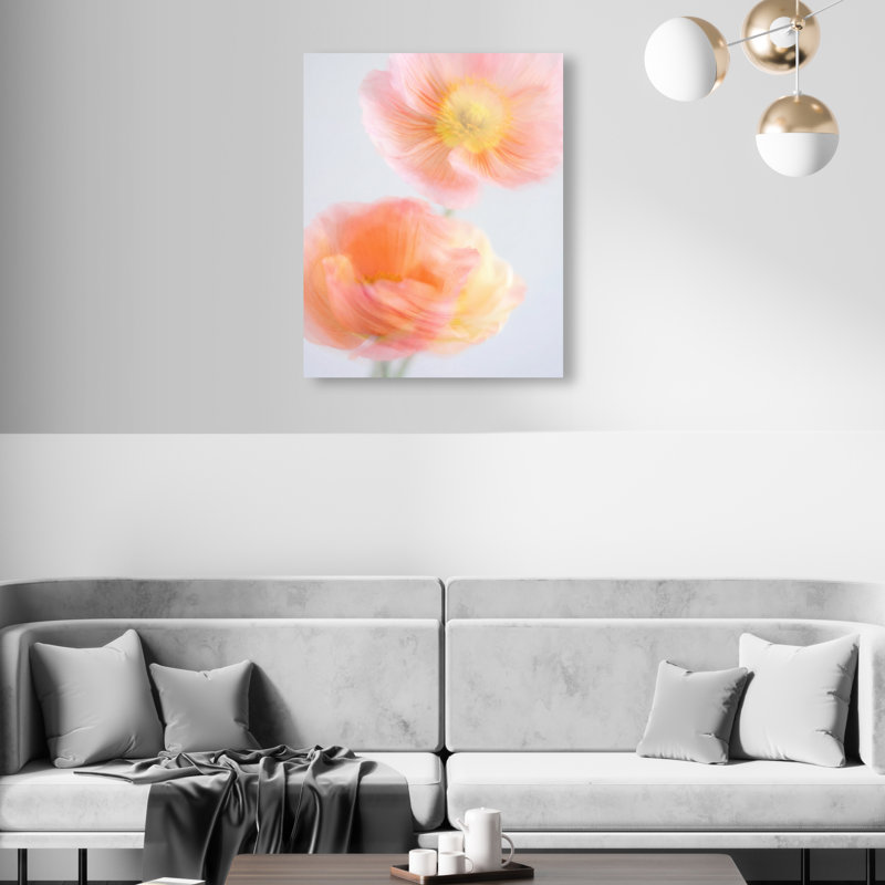 Hazy Camelias Floral & Botanical Canvas Print by Oliver Gal, Black Frame, 16 x 20, 16"H x 20"W, Gallery Wrapped