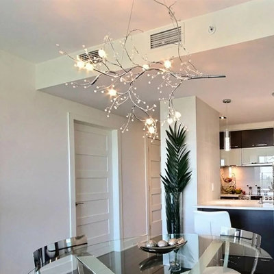 Lustre linéaire moderne 10 lumières Spoutnik