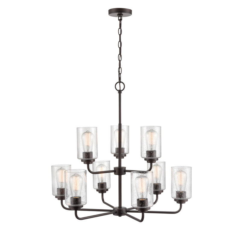 9 lumières 28 po Lustre en bronze huilé