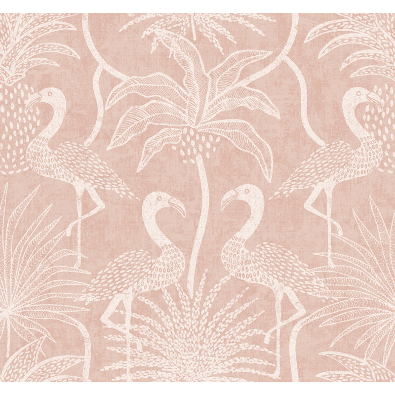 Papier peint Biscayne Flamingo Beach, Corail