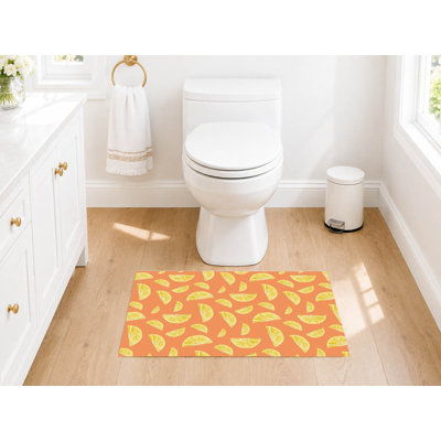 Tapis de toilette rectangulaire absorbant et antidérapant Summer Lemon